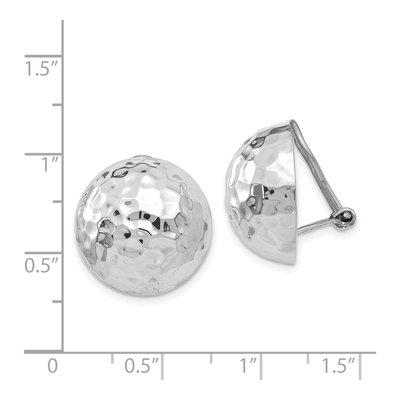 14K White Gold Hammered Half Ball Stud Earrings – view 5