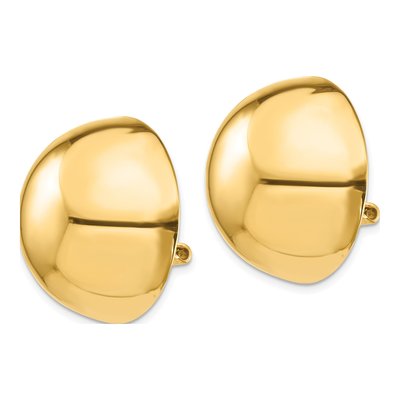 14K Yellow Gold Half Ball Non-Pierced Stud Earrings – view 2