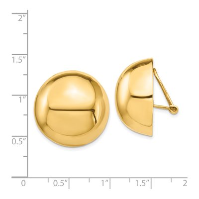 14K Yellow Gold Half Ball Non-Pierced Stud Earrings – view 4
