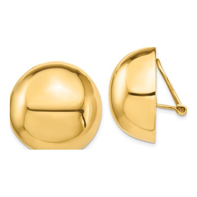 14K Yellow Gold Half Ball Non-Pierced Stud Earrings