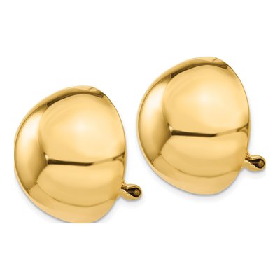 14K Yellow Gold Half Ball Non-Pierced Stud Earrings – view 2