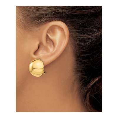 14K Yellow Gold Half Ball Non-Pierced Stud Earrings – view 3