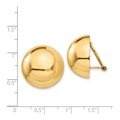 14K Yellow Gold Half Ball Non-Pierced Stud Earrings – view 4