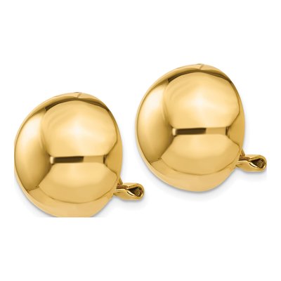 14K Yellow Gold Half Ball Non-Pierced Stud Earrings – view 3