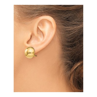 14K Yellow Gold Half Ball Non-Pierced Stud Earrings – view 4