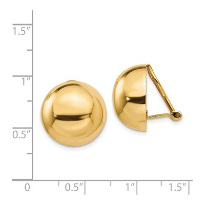 14K Yellow Gold Half Ball Non-Pierced Stud Earrings – view 5