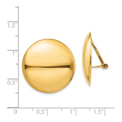 14K Yellow Gold Circle Omega Back Stud Earrings – view 4