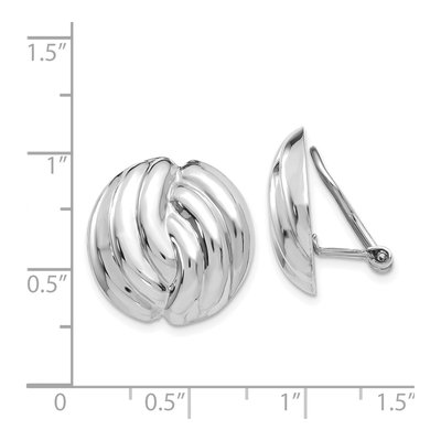 14K White Gold Swirl Non-Pierced Clip Stud Earrings – view 5