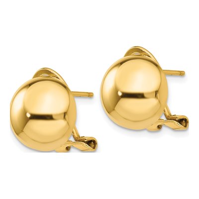14K Yellow Gold Half Ball Button Stud Earrings – view 3