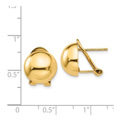 14K Yellow Gold Half Ball Button Stud Earrings – view 5