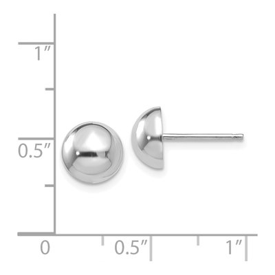 14K White Gold Half Ball Button Stud Earrings – view 5