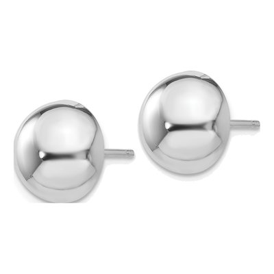 14K White Gold Half Ball Stud Earrings – view 3