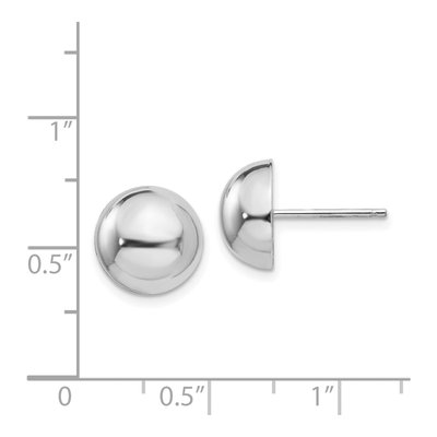14K White Gold Half Ball Stud Earrings – view 5