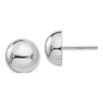 14K White Gold Half Ball Stud Earrings