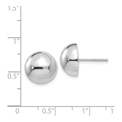 14K White Gold Half Ball Button Stud Earrings – view 4