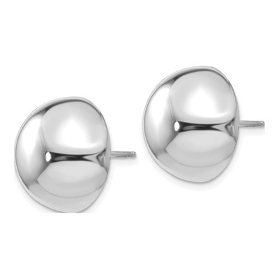 14K White Gold Half Ball Stud Earrings – view 3
