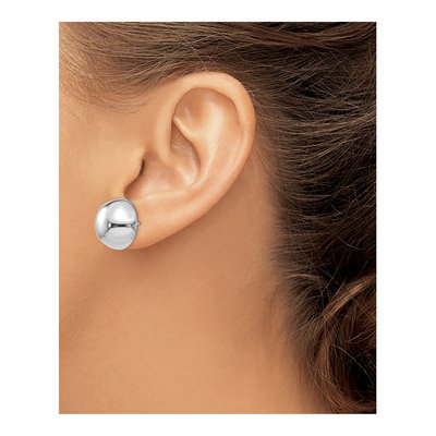 14K White Gold Half Ball Stud Earrings – view 4