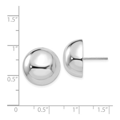 14K White Gold Half Ball Stud Earrings – view 5