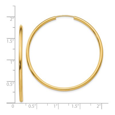 14K Yellow Gold 45mm Endless Tube Hoop Earrings – view 5