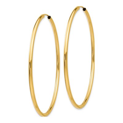 14K Yellow Gold 55mm Endless Hoop Earrings – view 3