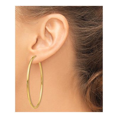 14K Yellow Gold 55mm Endless Hoop Earrings – view 4