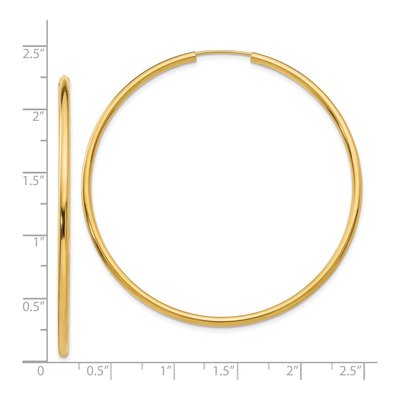 14K Yellow Gold 55mm Endless Hoop Earrings – view 5