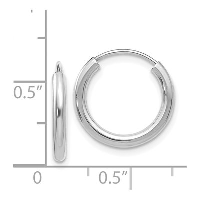 14K White Gold 16mm Endless Round Hoop Earrings – view 5