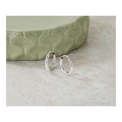 14K White Gold 16mm Endless Round Hoop Earrings – view 6