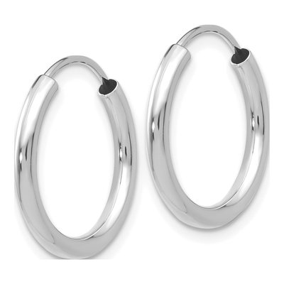 14K White Gold 18mm Endless Tube Hoop Earrings – view 3
