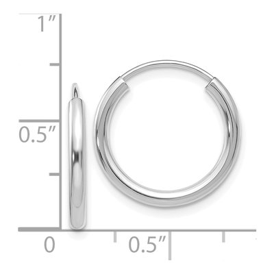 14K White Gold 18mm Endless Tube Hoop Earrings – view 5