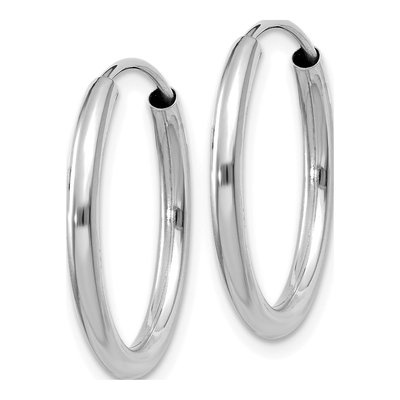 14K White Gold 20mm Endless Tube Hoop Earrings – view 3