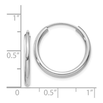 14K White Gold 20mm Endless Tube Hoop Earrings – view 5