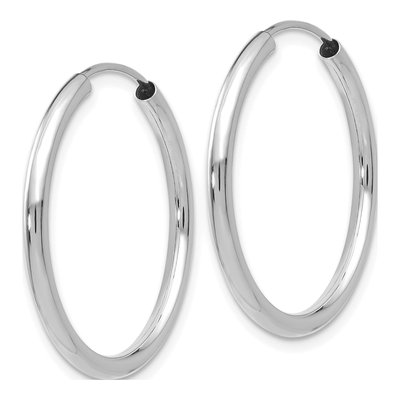 14K White Gold 25mm Endless Tube Hoop Earrings – view 3