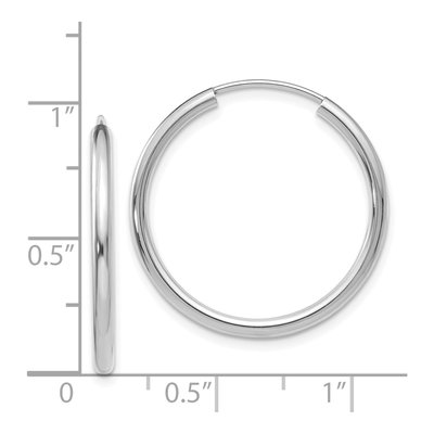 14K White Gold 25mm Endless Tube Hoop Earrings – view 5