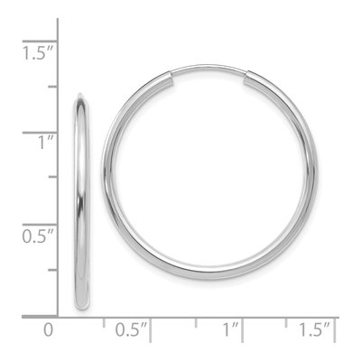 14K White Gold 30mm Endless Tube Hoop Earrings – view 5