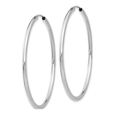 14K White Gold 45mm Endless Tube Hoop Earrings – view 3