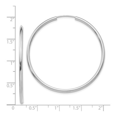 14K White Gold 45mm Endless Tube Hoop Earrings – view 5