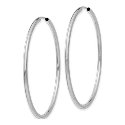 14K White Gold 50mm Endless Tube Hoop Earrings – view 3