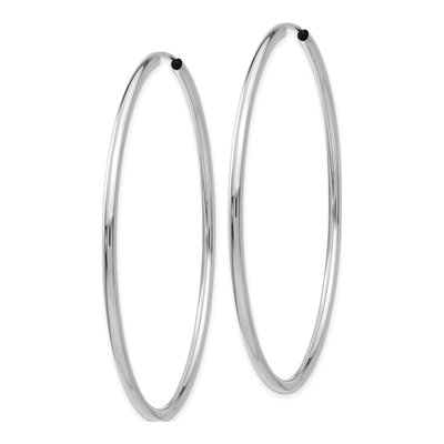 14K White Gold 55mm Endless Tube Hoop Earrings – view 3