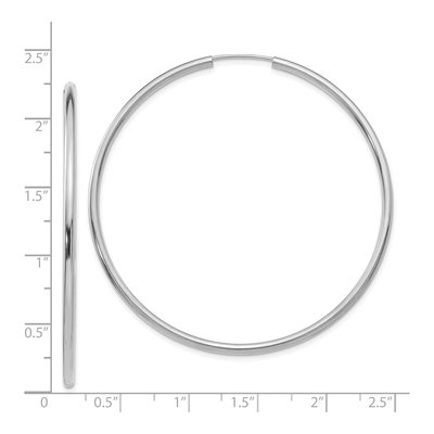 14K White Gold 55mm Endless Tube Hoop Earrings – view 5