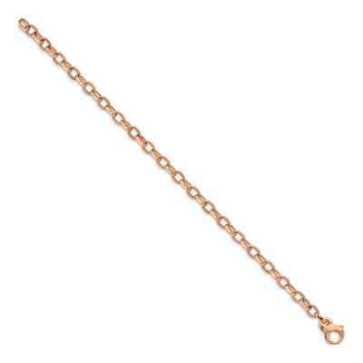 14K Rose Gold 5mm Fancy Link Chain Bracelet – view 2