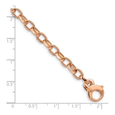 14K Rose Gold 5mm Fancy Link Chain Bracelet – view 3