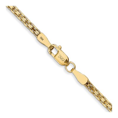 14K Yellow Gold 1.8mm Handmade 20-Inch Flat Bismark Chain – view 4
