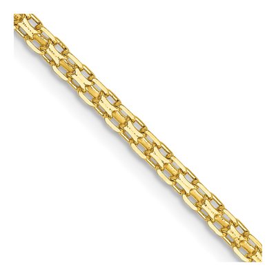 14K Yellow Gold 1.8mm Handmade 20-Inch Flat Bismark Chain