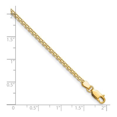 14K Yellow Gold 2.2mm Flat Bismark Chain Bracelet – view 2