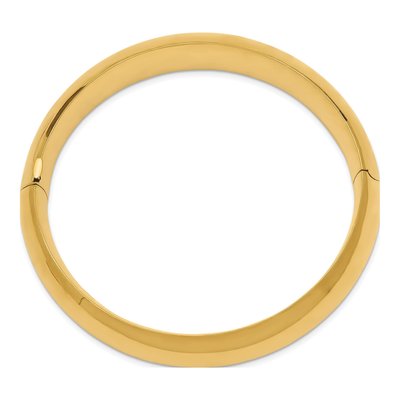 14K Yellow Gold Hinged Oval Bangle Bracelet – view 3