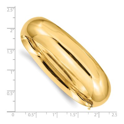 14K Yellow Gold Hinged Oval Bangle Bracelet – view 4