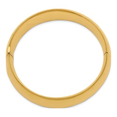14K Yellow Gold Hinged Oval Bangle Bracelet – view 3