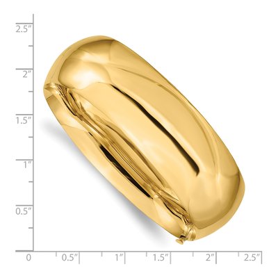 14K Yellow Gold Hinged Oval Bangle Bracelet – view 4