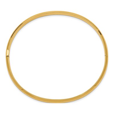 14K Yellow Gold Hinged Oval Bangle Bracelet – view 3